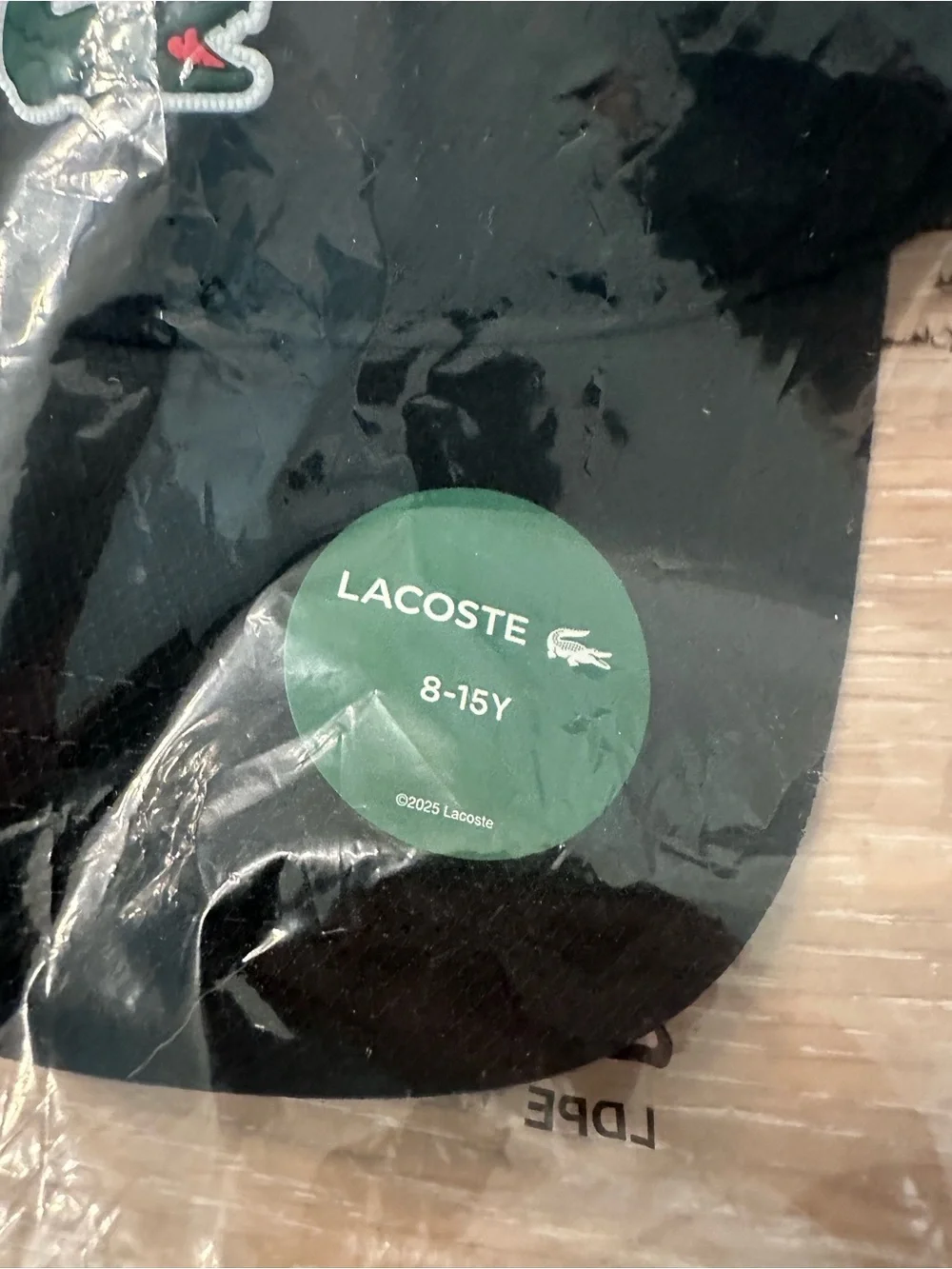 Lacoste Black Cap with Green and Red Crocodile Accent